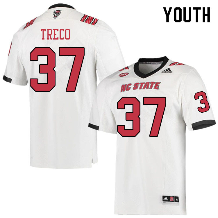 Youth #37 Nicholas Treco NC State Wolfpack College Football Jerseys Sale-White